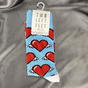 Two Left Feet Women's Socks Love Is In The Air Flying Hearts Valentines Big Feet
